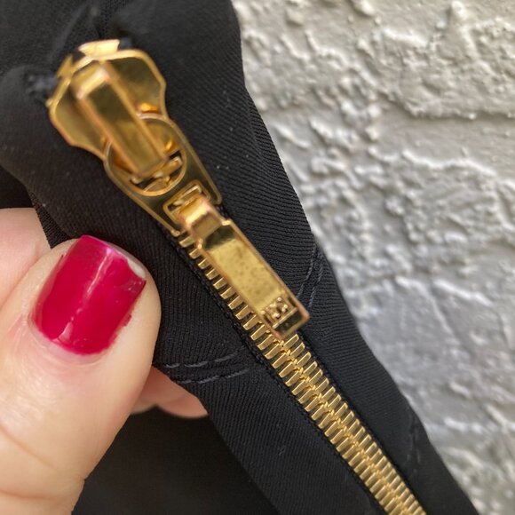 Escada Black Skirt Sz 44 US 14 Sexy Zippers - Picture 2 of 10